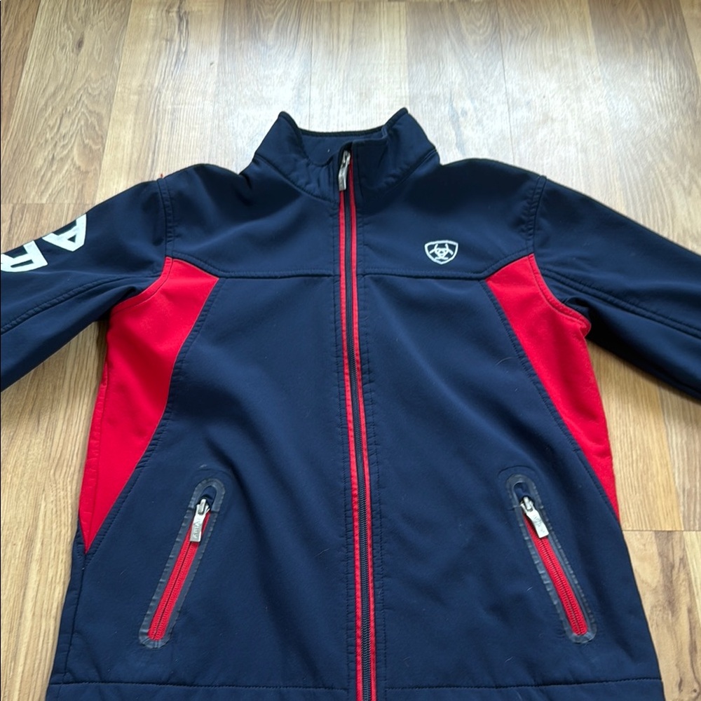 Ariat Blue and Red Performance Jacket with Athletic Design